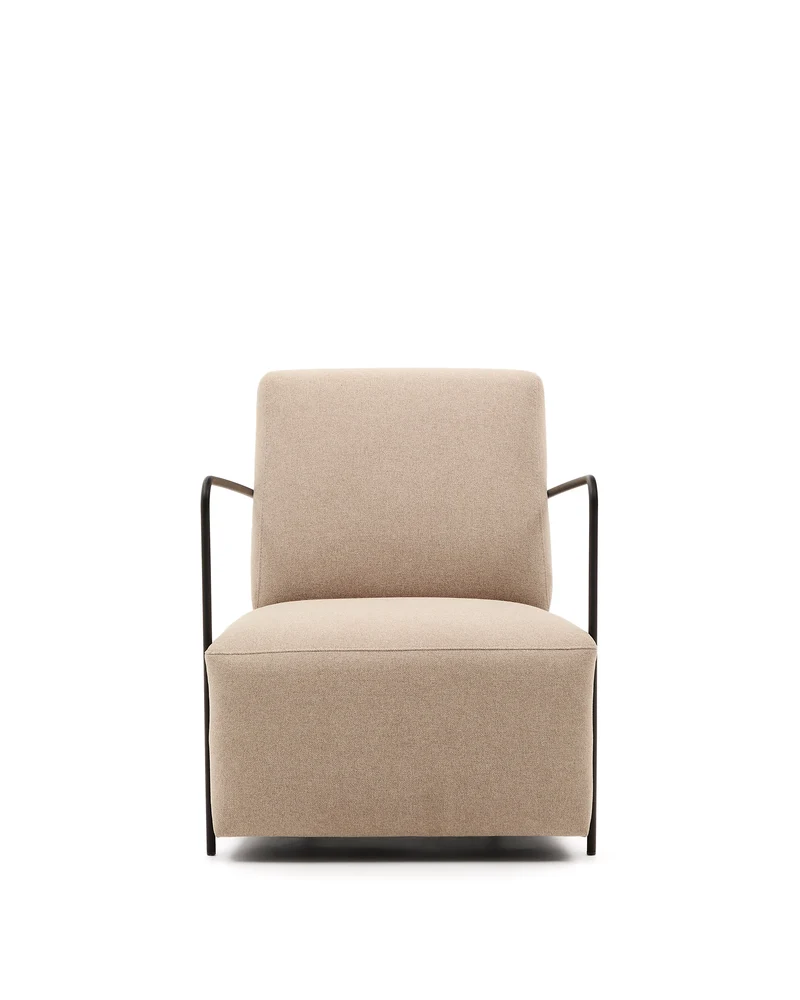 Gamer Armchair - Beige & Black Metal