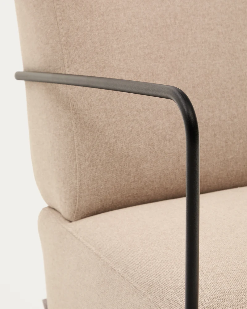 Gamer Armchair - Beige & Black Metal
