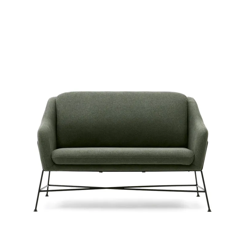 Brida 2-seater Sofa - Green & Black Legs
