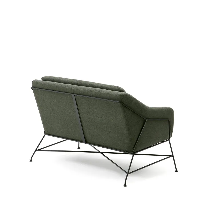 Brida 2-seater Sofa - Green & Black Legs