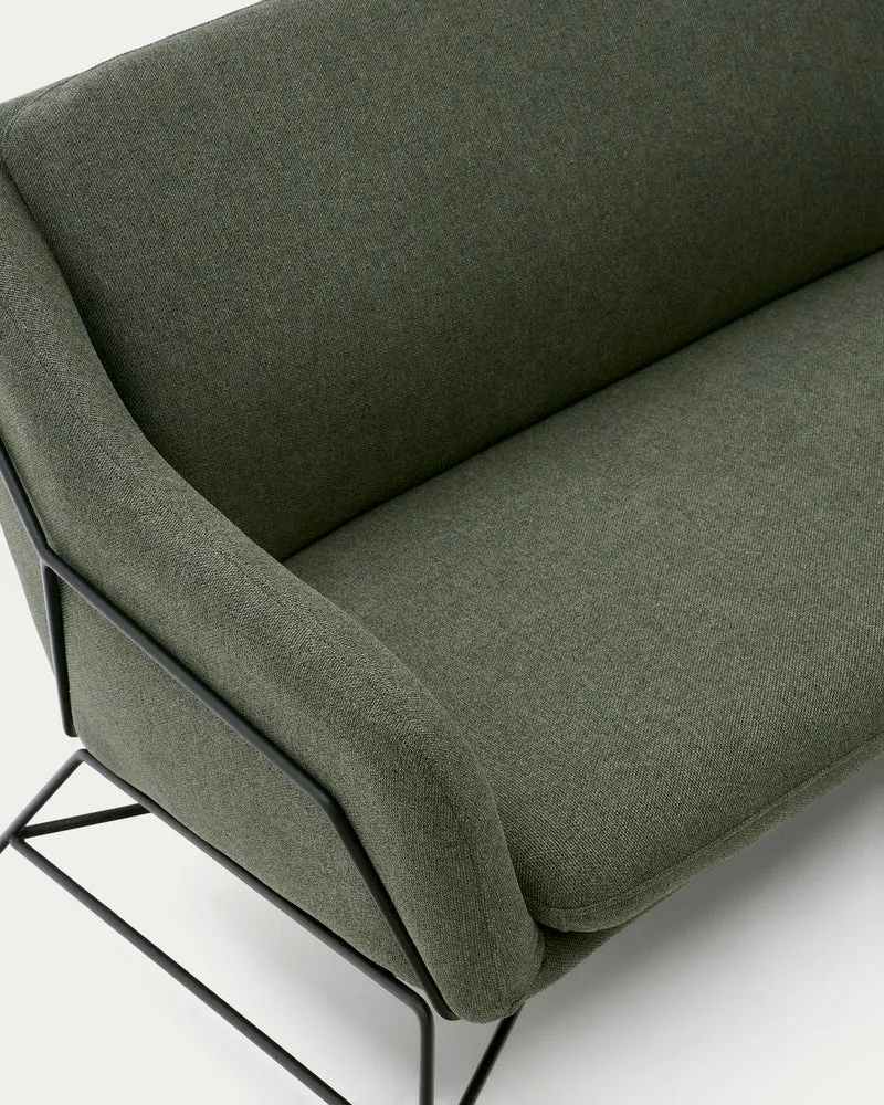 Brida 2-seater Sofa - Green & Black Legs