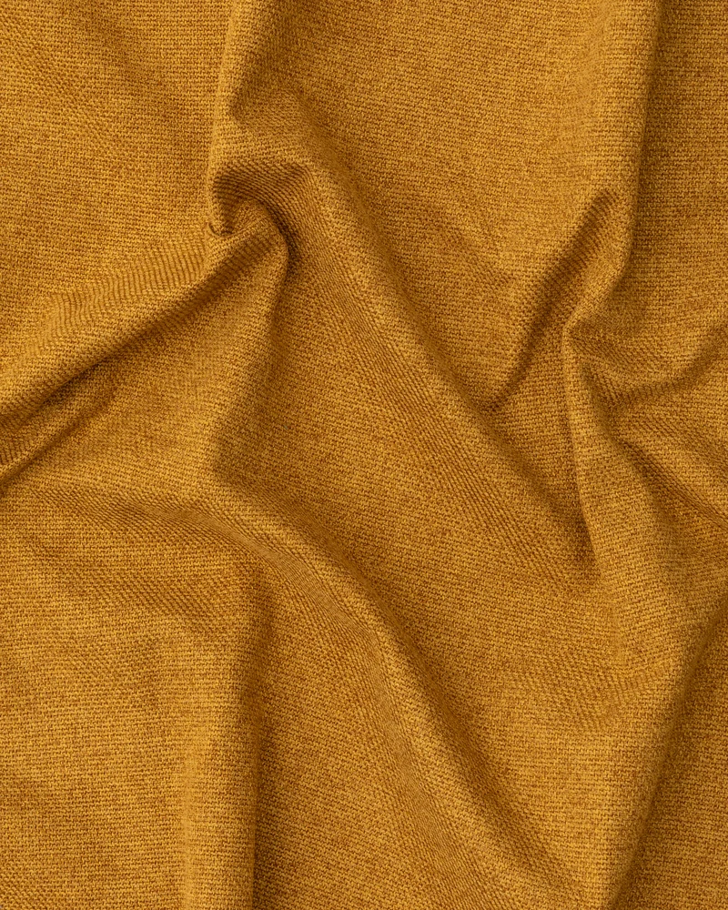 Meghan armchair in mustard bouclé and solid ash wood with natural finish FSC Mix Credit