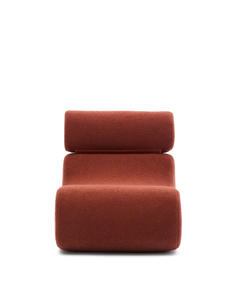 Club terracotta bouclé armchair