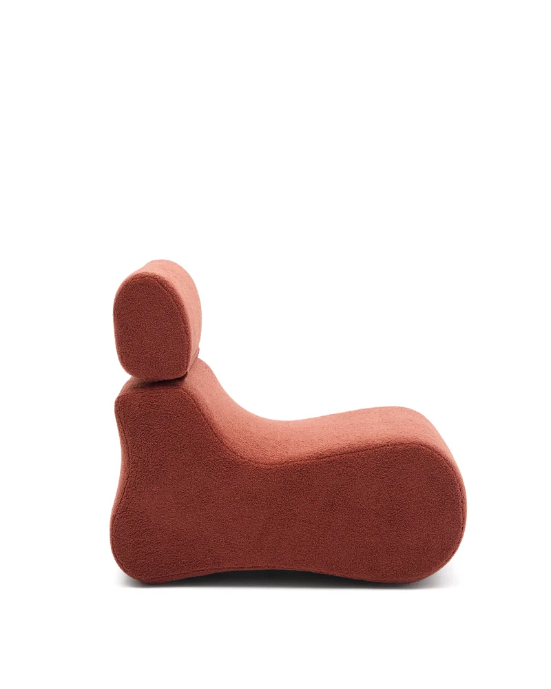 Club terracotta bouclé armchair