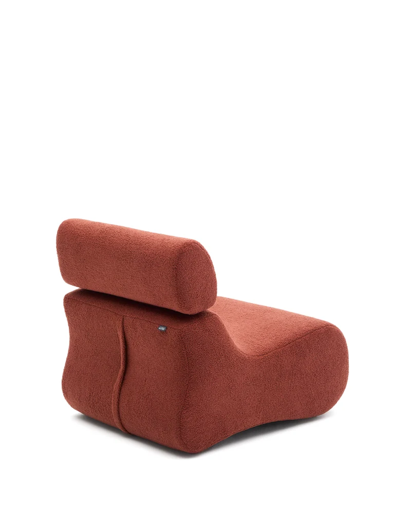 Club terracotta bouclé armchair