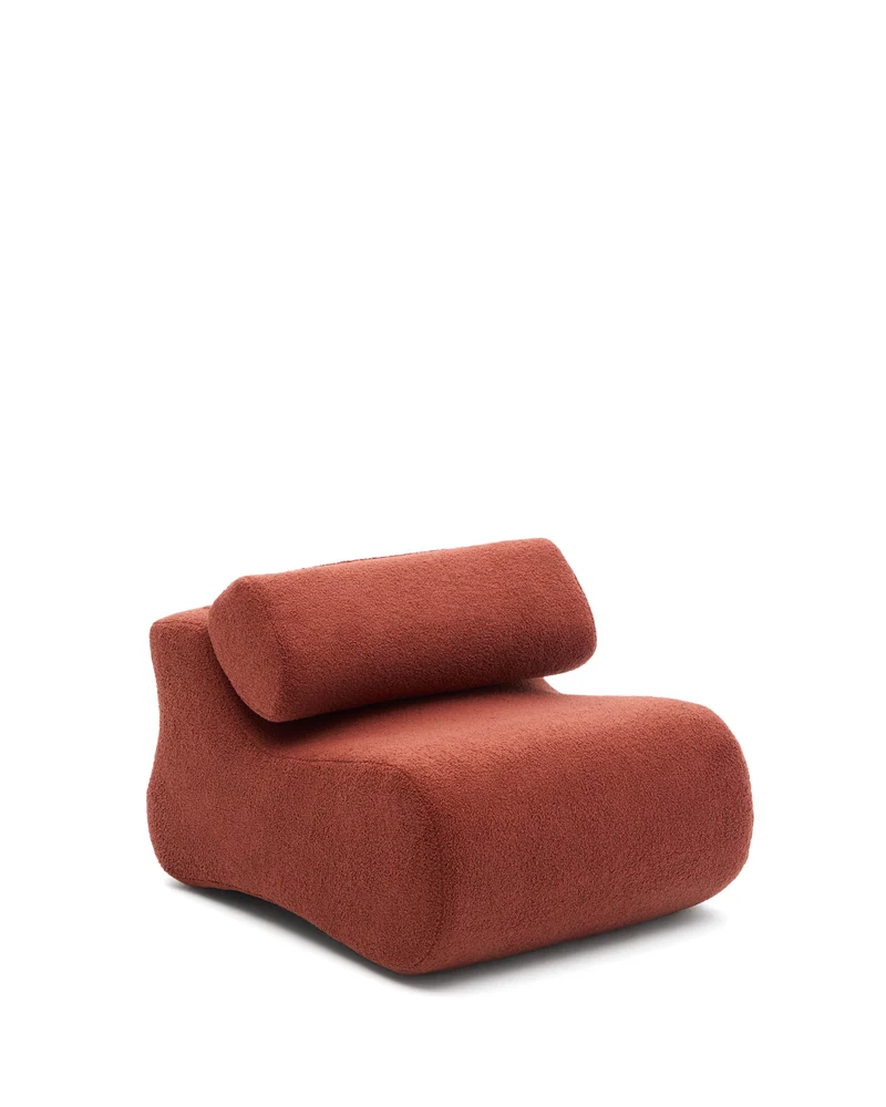 Club terracotta bouclé armchair