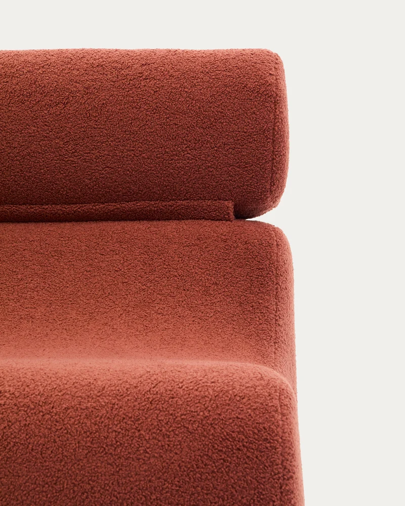 Club terracotta bouclé armchair