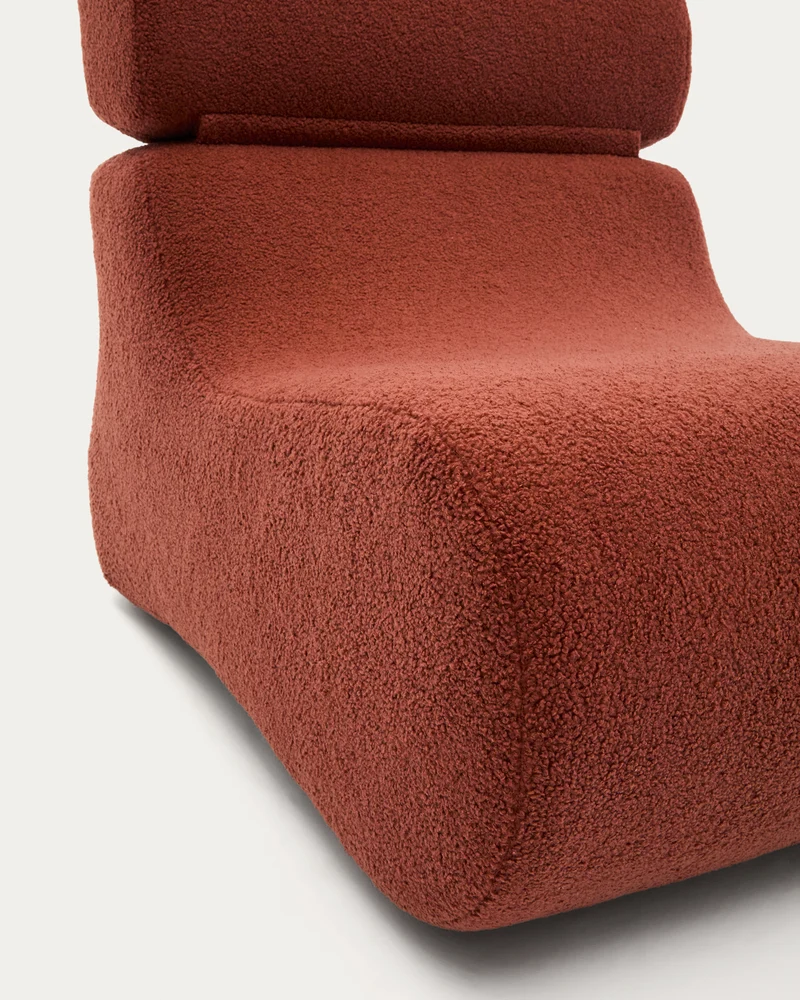 Club terracotta bouclé armchair
