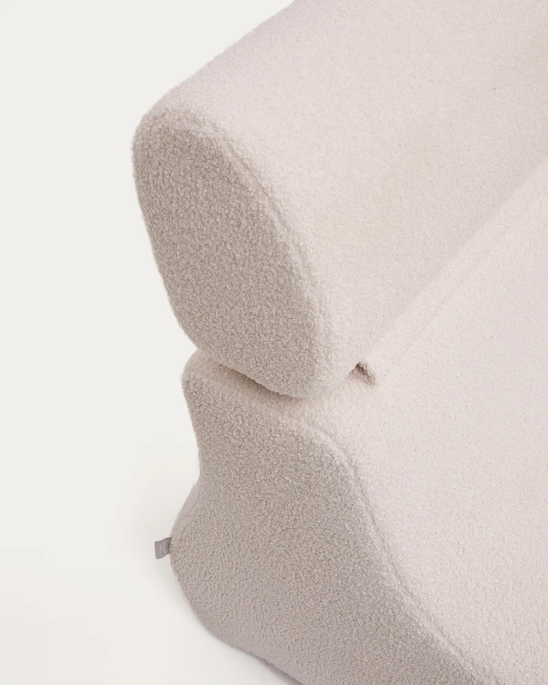 Club ecru-coloured, bouclé armchair