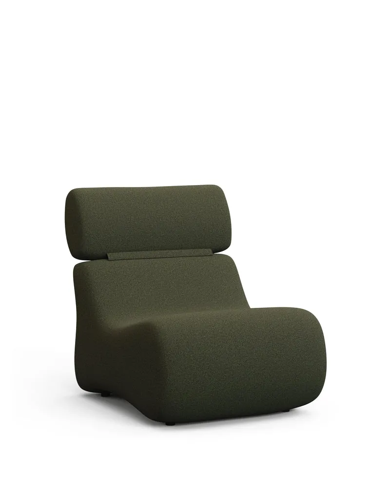 Club dark green bouclé armchair