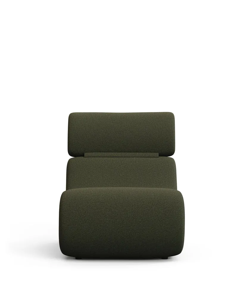 Club dark green bouclé armchair