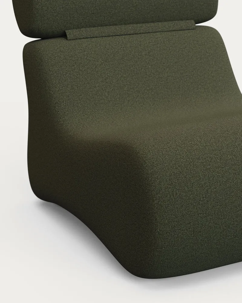 Club dark green bouclé armchair