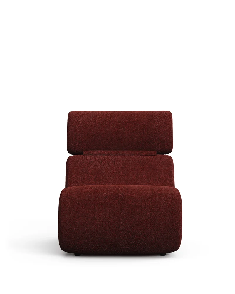 Club burgundy bouclé armchair