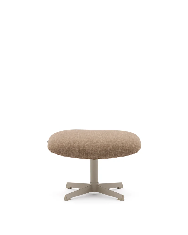 Jaspe swivel footrest in light brown and metal with a grey finish FSC™ 100%.