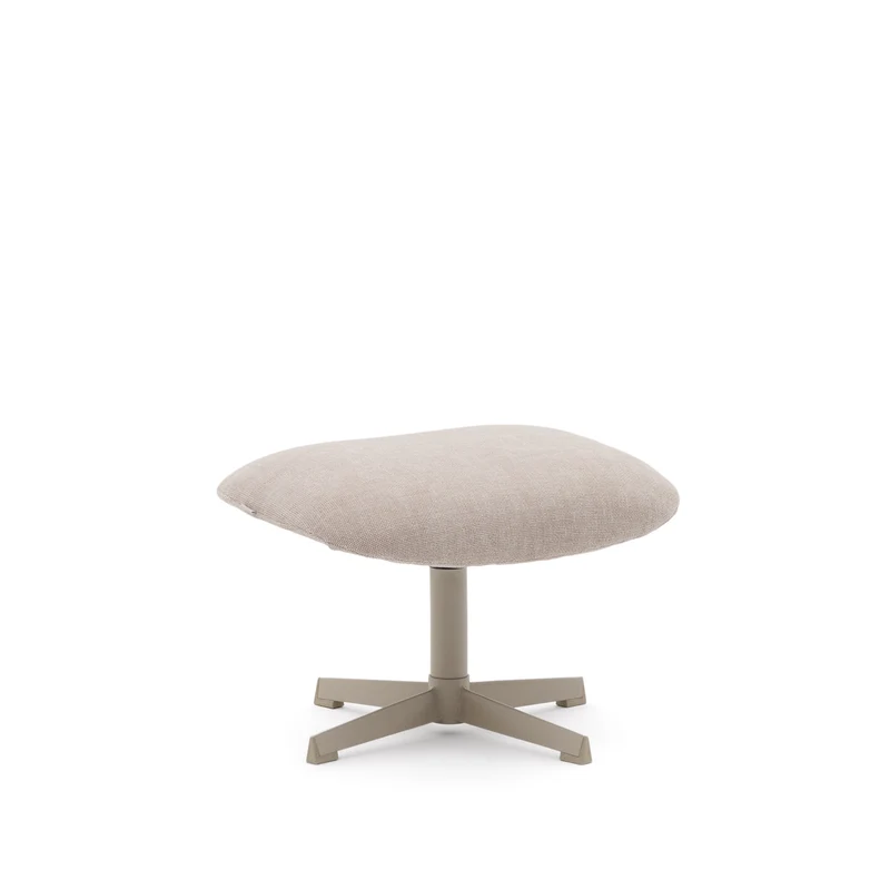 Jaspe swivel footrest in beige and metal with a grey finish FSC™ 100%.