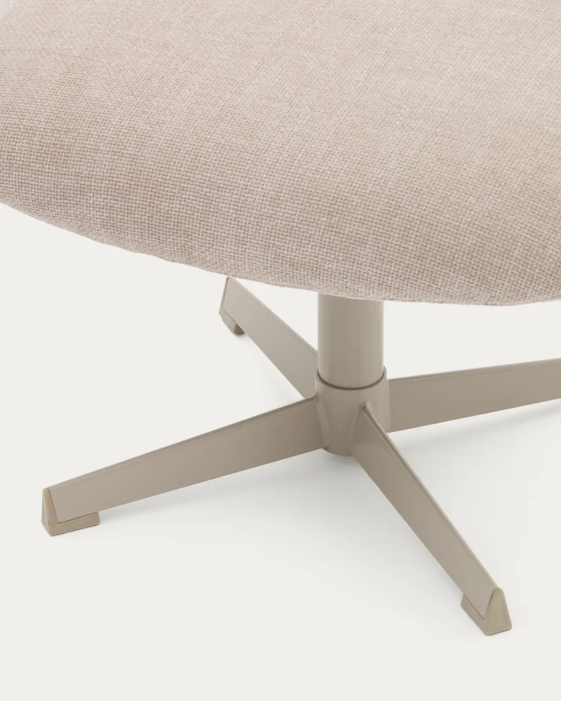 Jaspe swivel footrest in beige and metal with a grey finish FSC™ 100%.