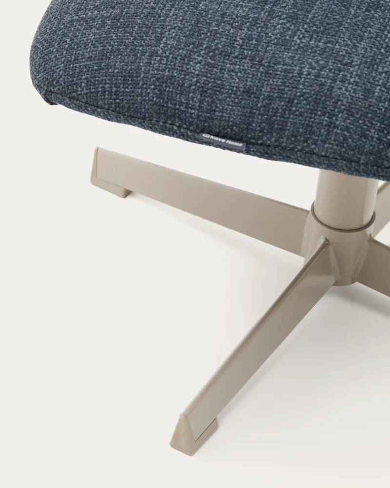 Jaspe swivel footrest in blue and metal with a grey finish FSC™ 100%.