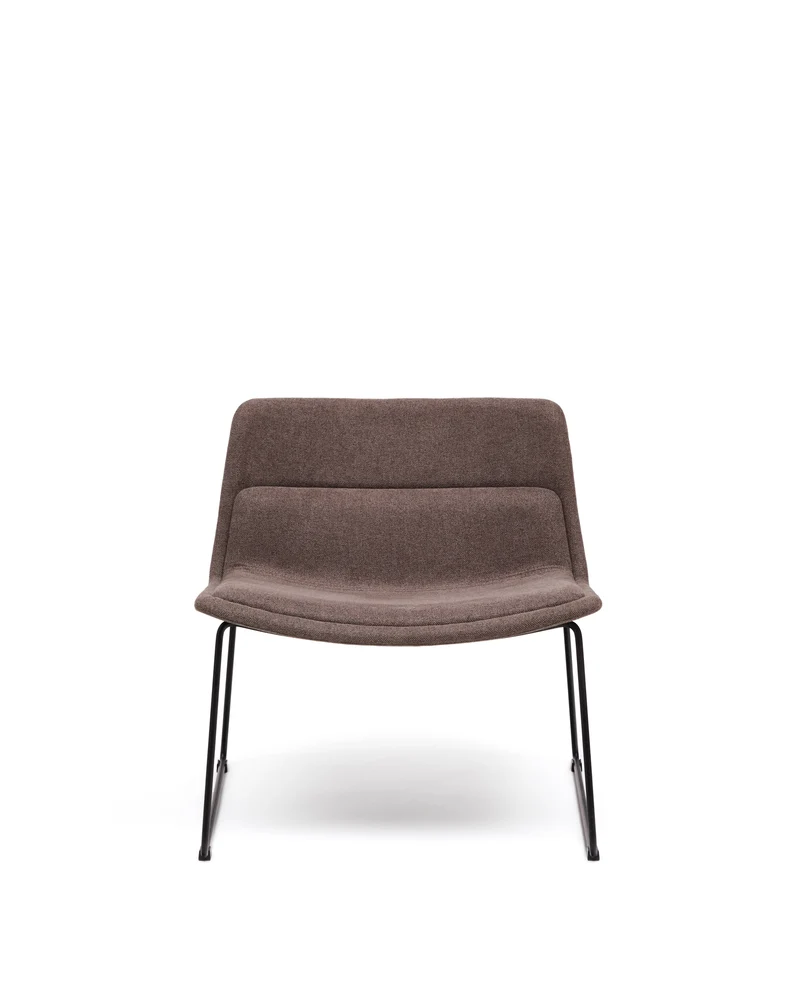 Zahara brown armchair and steel in a black finish