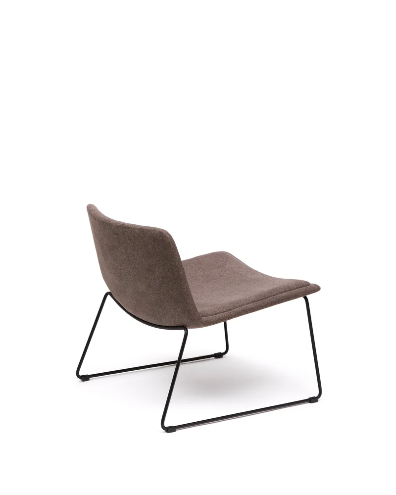 Zahara brown armchair and steel in a black finish