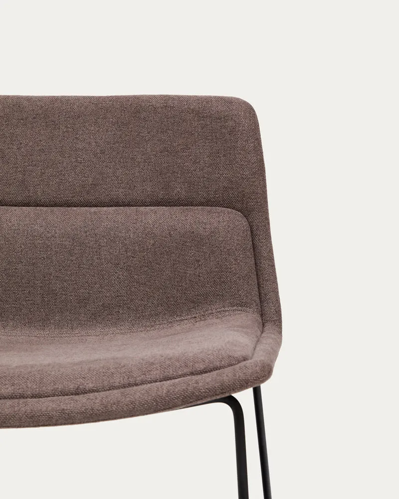 Zahara brown armchair and steel in a black finish