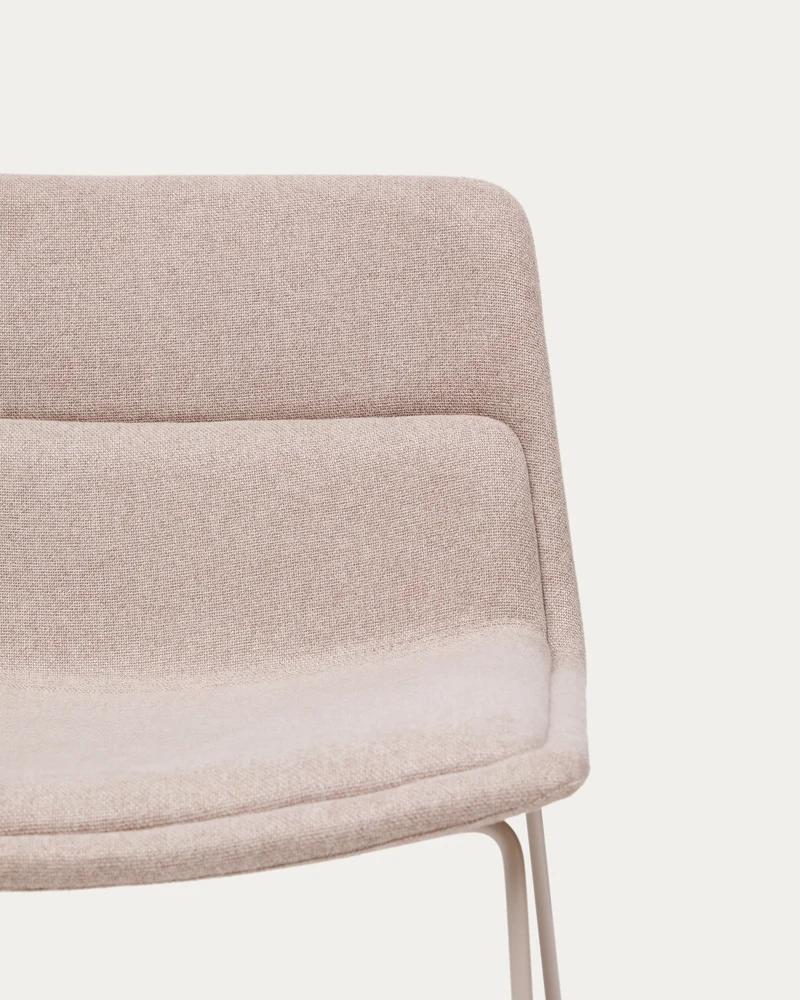 Zahara beige armchair and steel in a beige finish