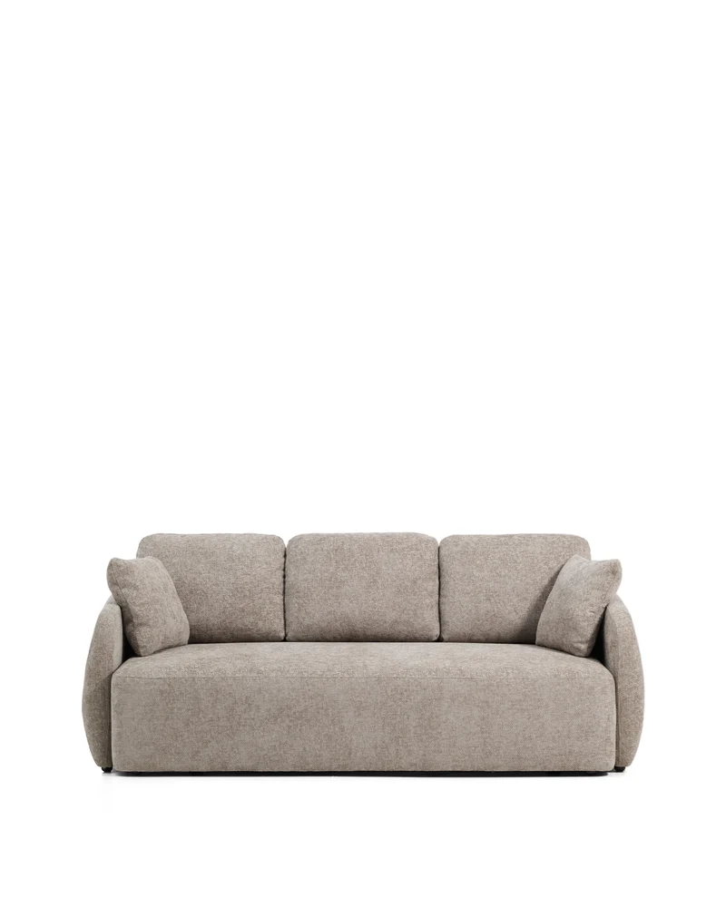 Laira 3-Seater Sofa Bed - Taupe Chenille
