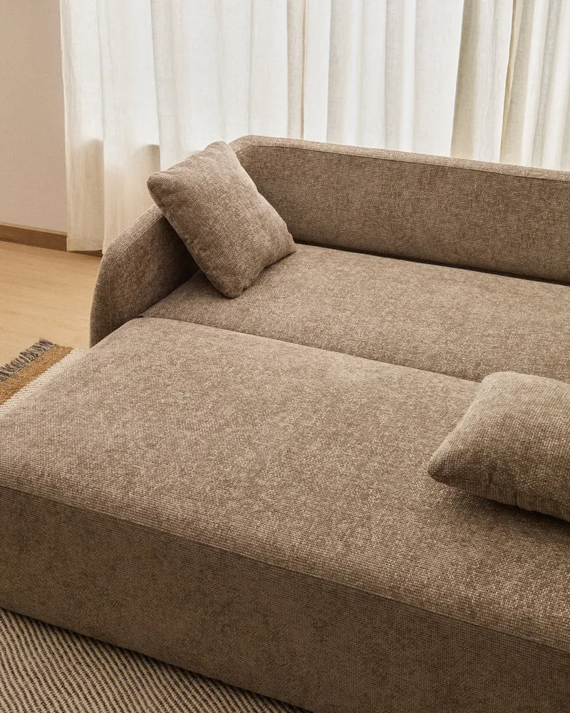 Laira 3-Seater Sofa Bed - Taupe Chenille