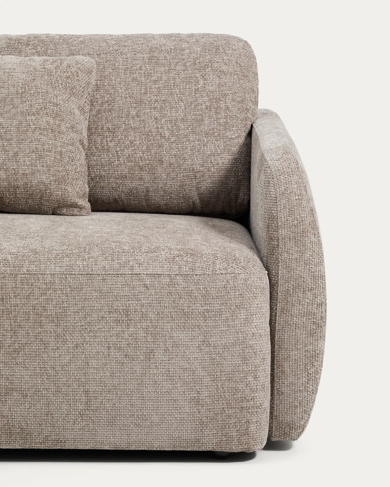 Laira 3-Seater Sofa Bed - Taupe Chenille