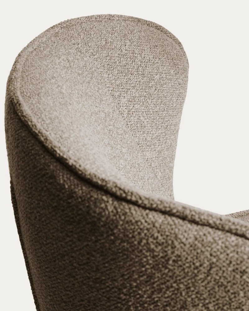 Sorile Swivel Armchair - Brown Chenille & Black Base