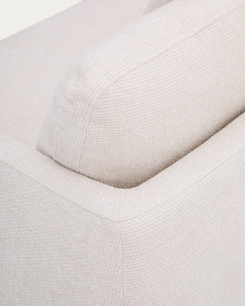 Laira 3-Seater Sofa Bed with left chaise longue - Ecru Chenille