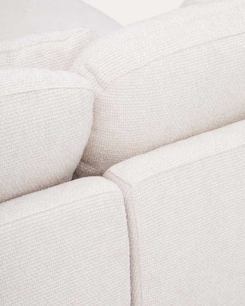 Laira 3-Seater Sofa Bed with left chaise longue - Ecru Chenille