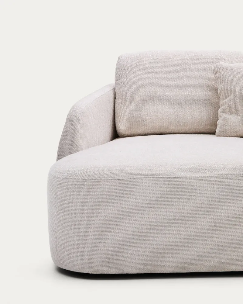 Laira 3-Seater Sofa Bed with left chaise longue - Ecru Chenille