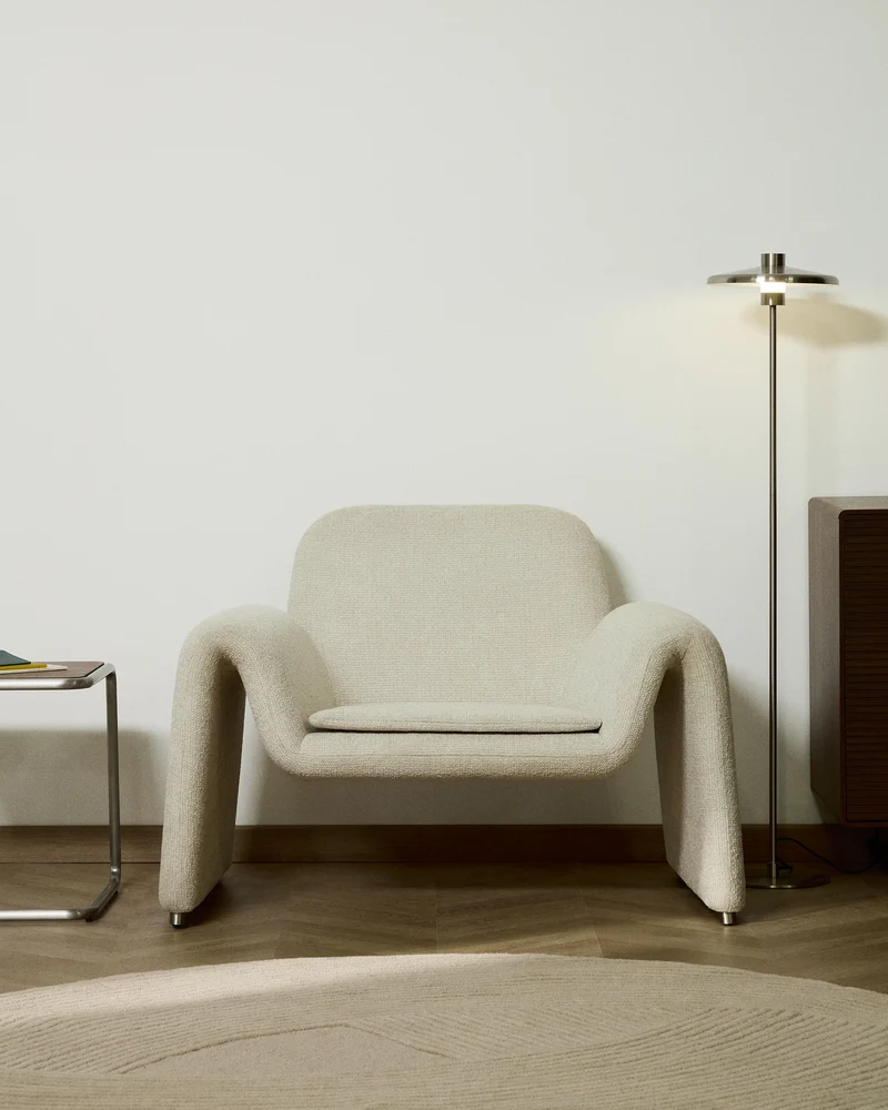 Melvia Armchair - Beige Chenille