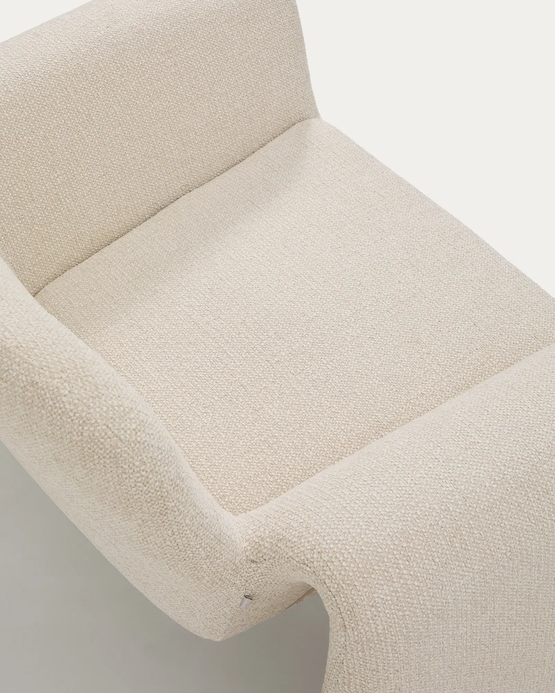 Melvia Armchair - Beige Chenille