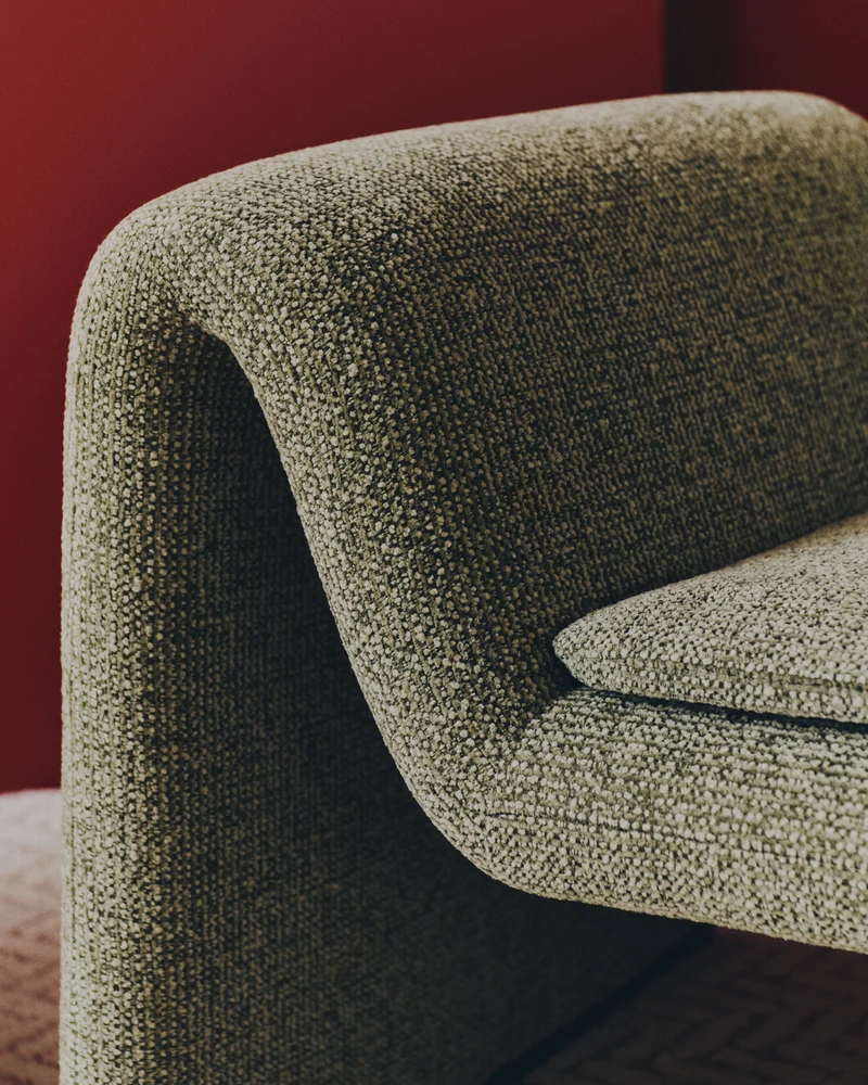 Melvia Armchair - Green Chenille