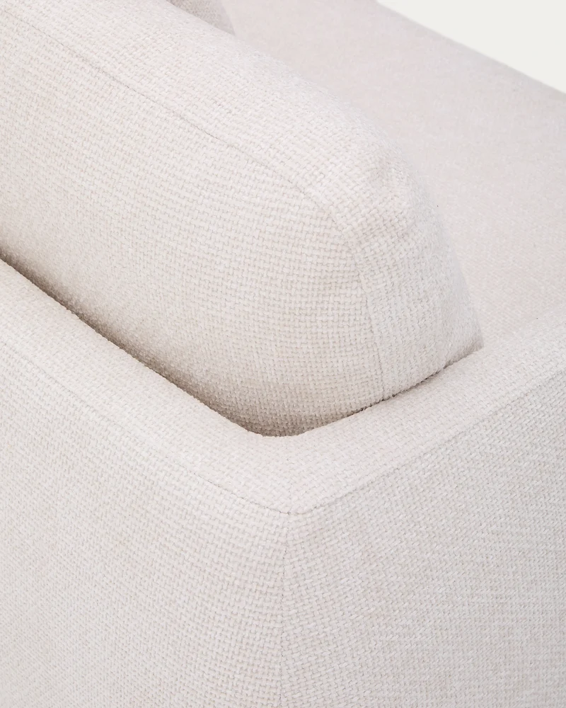 Laira 3-seater sofa bed with right chaise longue in ecru chenille 246cm FSC Mix Credit