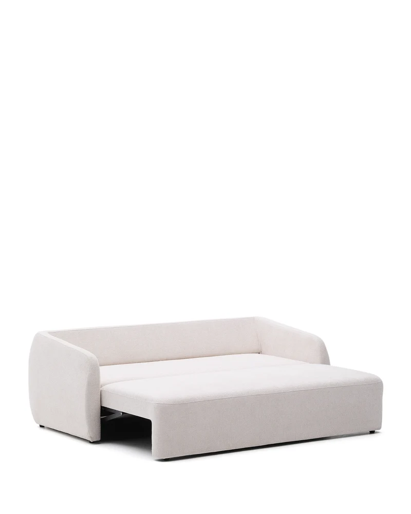 Laira 3-seater sofa bed in ecru chenille 218cm FSC Mix Credit