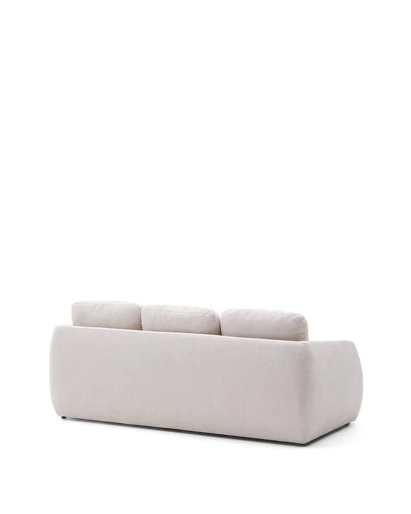 Laira 3-seater sofa bed in ecru chenille 218cm FSC Mix Credit
