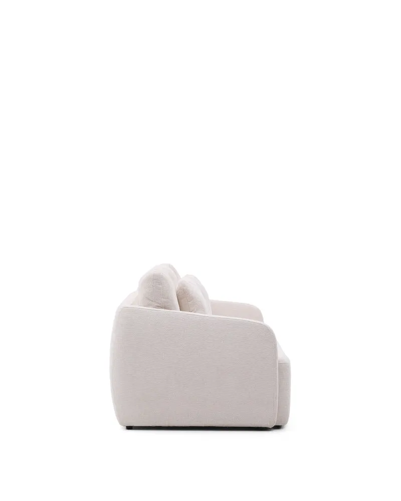Laira 3-seater sofa bed in ecru chenille 218cm FSC Mix Credit