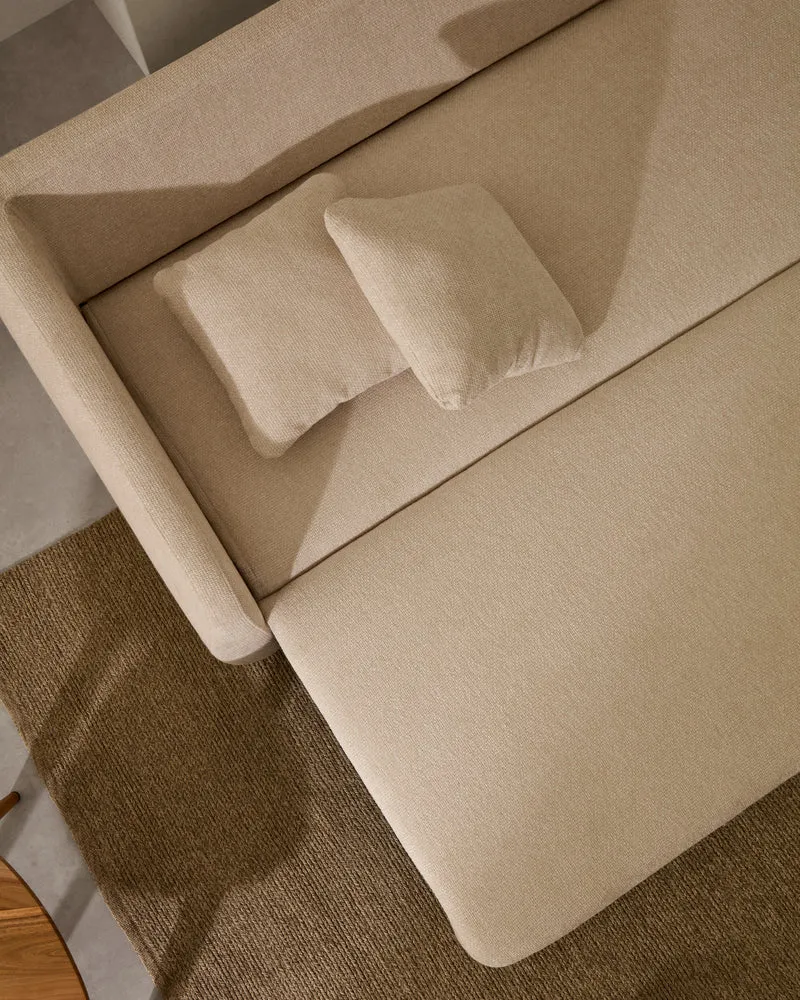 Laira 3-seater sofa bed in ecru chenille 218cm FSC Mix Credit