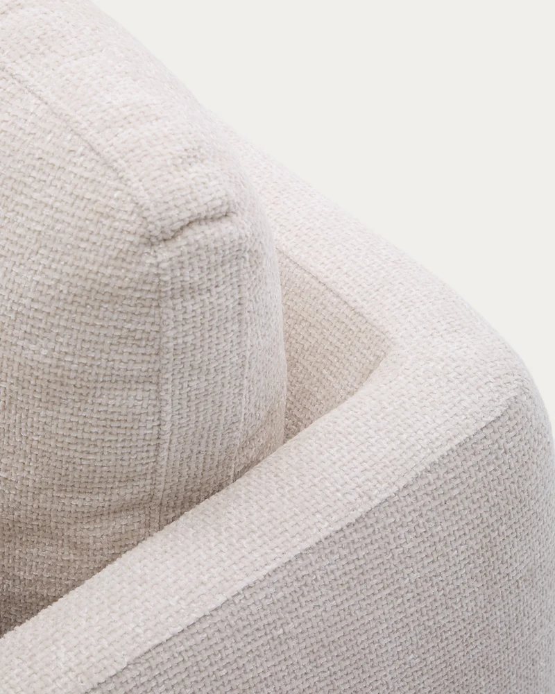 Laira 3-seater sofa bed in ecru chenille 218cm FSC Mix Credit