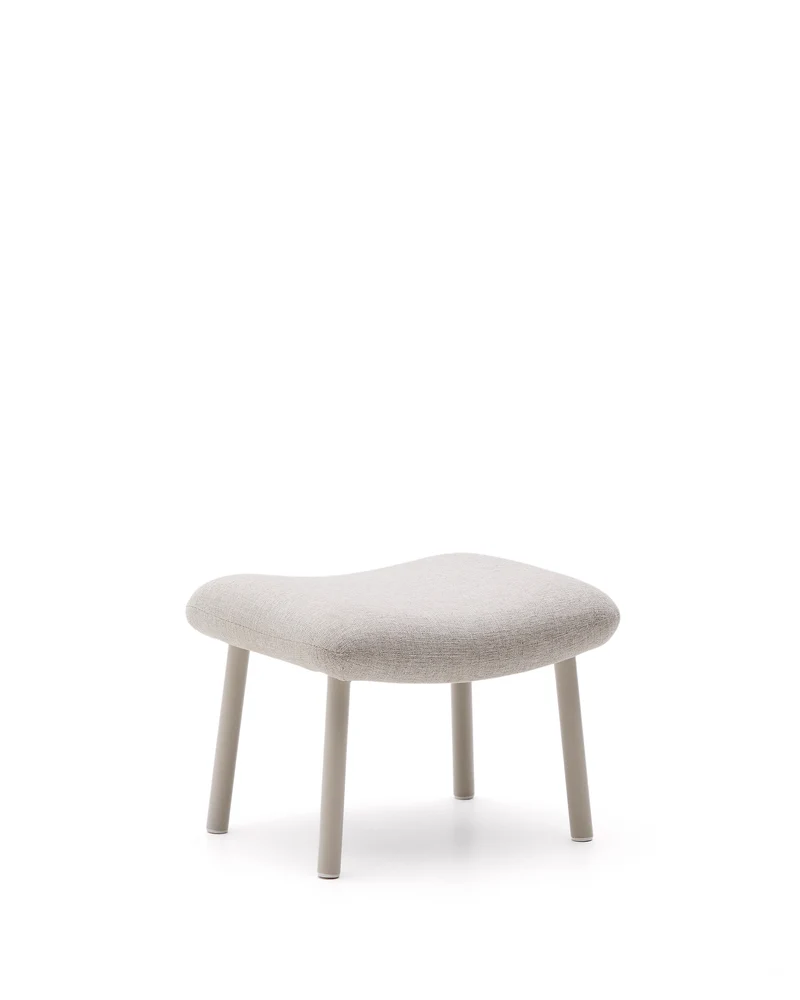 Inari footrest in beige and steel with beige painted finish 60 x 50cm FSC Mix Credit