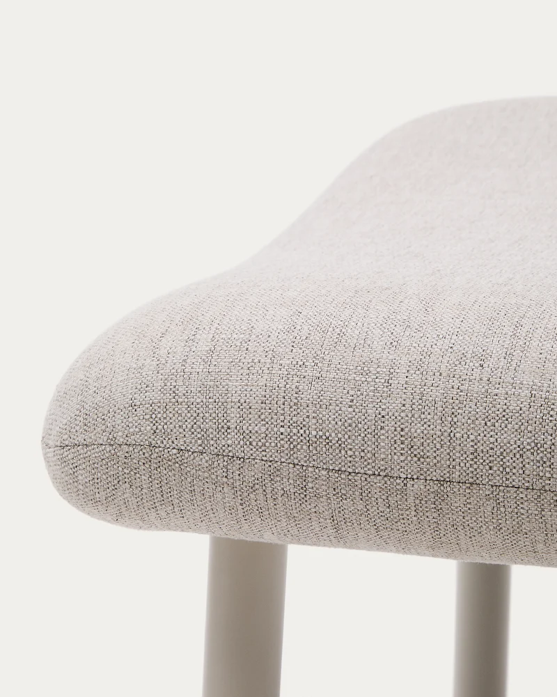 Inari footrest in beige and steel with beige painted finish 60 x 50cm FSC Mix Credit