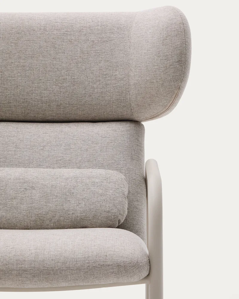 Inari armchair in beige and steel with beige painted finish FSC Mix Credit