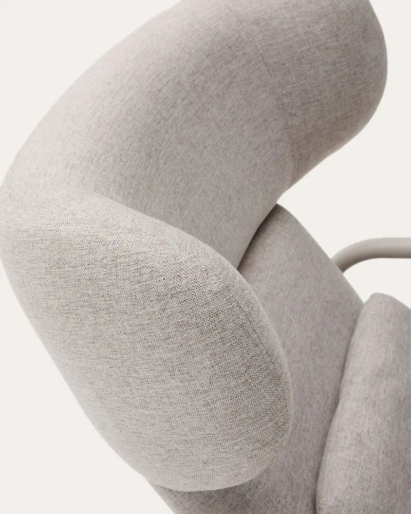 Inari armchair in beige and steel with beige painted finish FSC Mix Credit