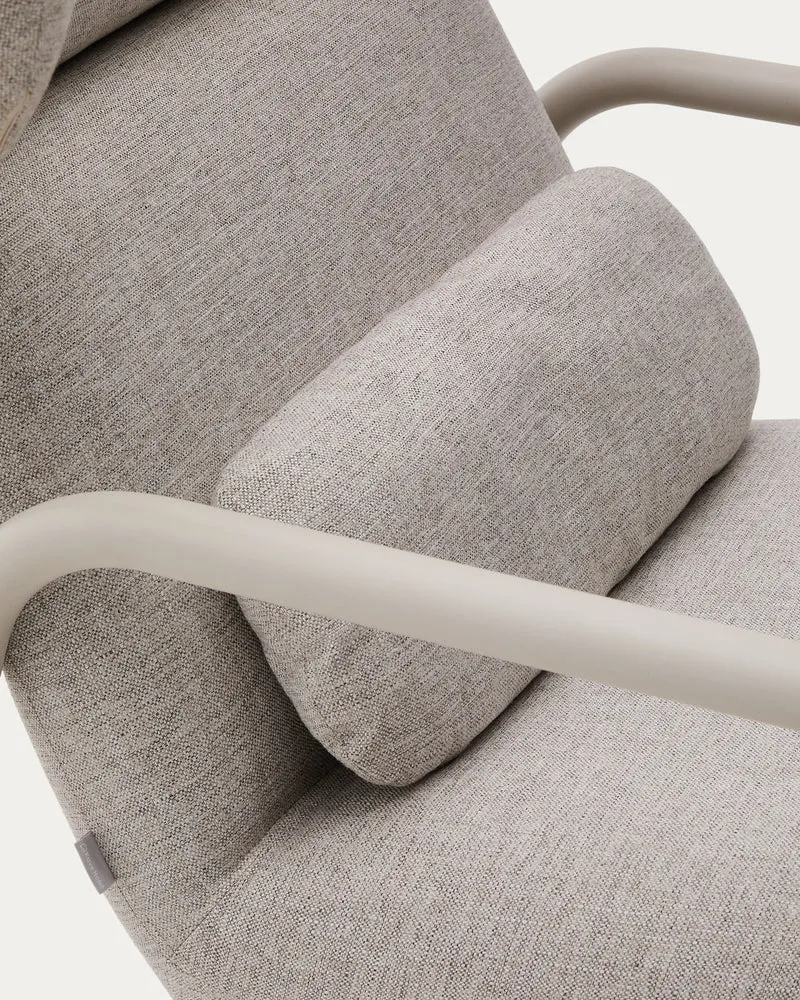 Inari armchair in beige and steel with beige painted finish FSC Mix Credit