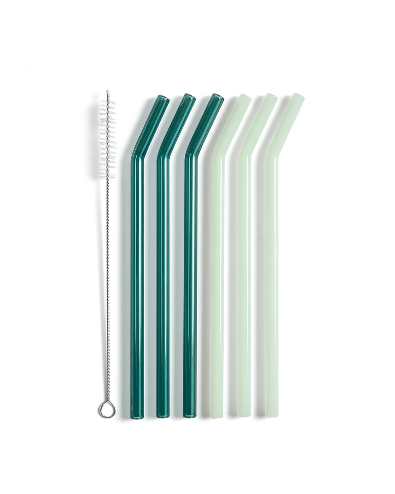 Micla set of 6 glass straws