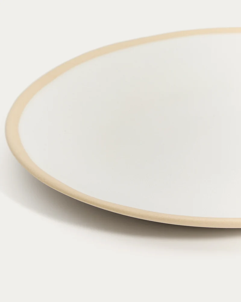 Beige Azir ceramic dessert plate