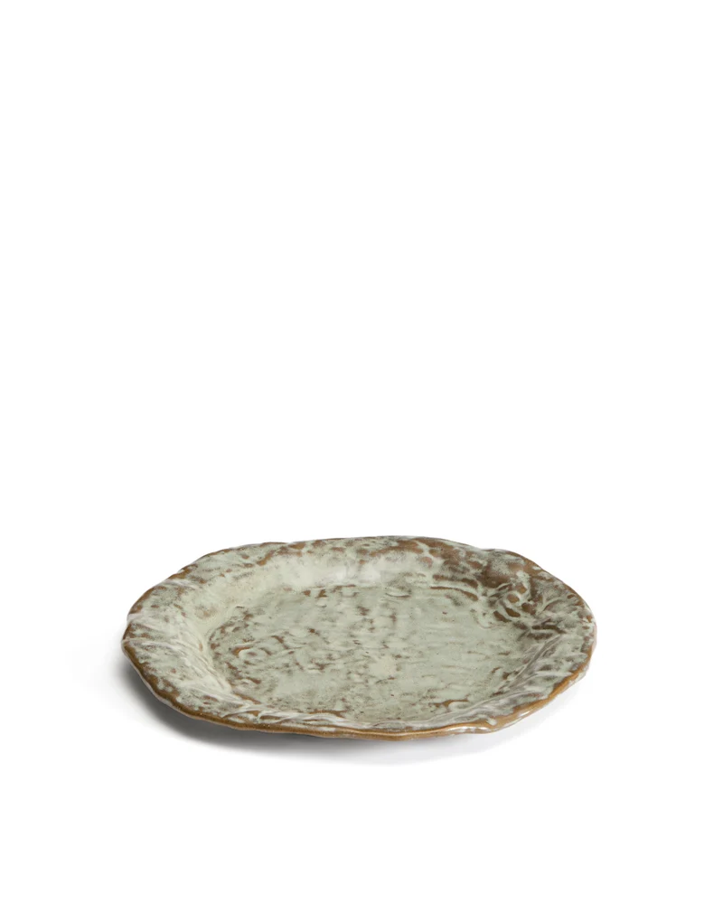 Alenia brown ceramic dessert plate