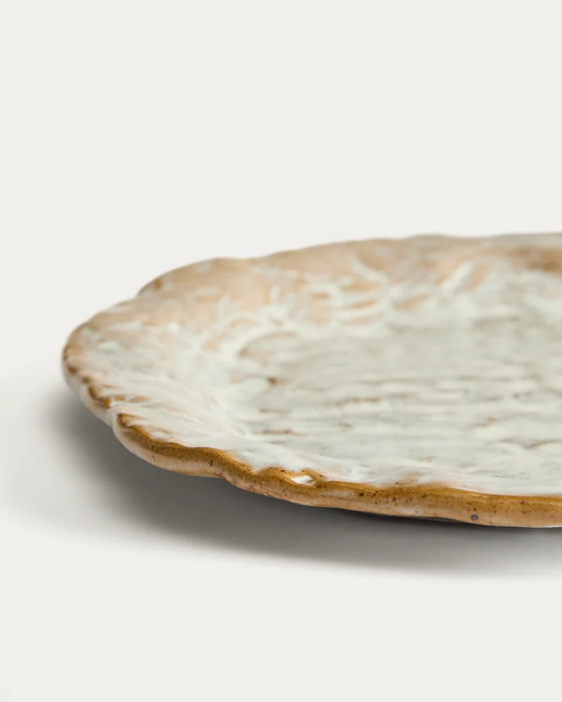 Alenia brown ceramic dessert plate